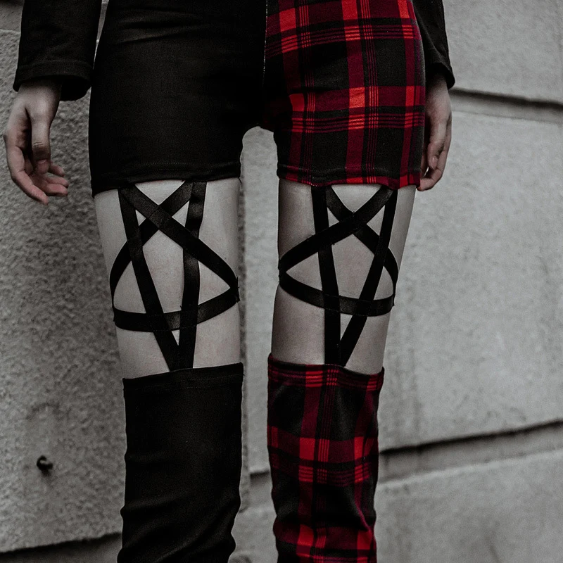 Sexy Stretch Skinny Pencil Pants Plaid Pentagram Leggings Women High Waist Elastic Hippie Trousers Five-Pointed Star Streetwear
Sexy Stretch Skinny Pencil Pants Plaid Pentagram Leggings Women High Waist Elastic Hippie Trousers Five-Pointed Star Streetwear