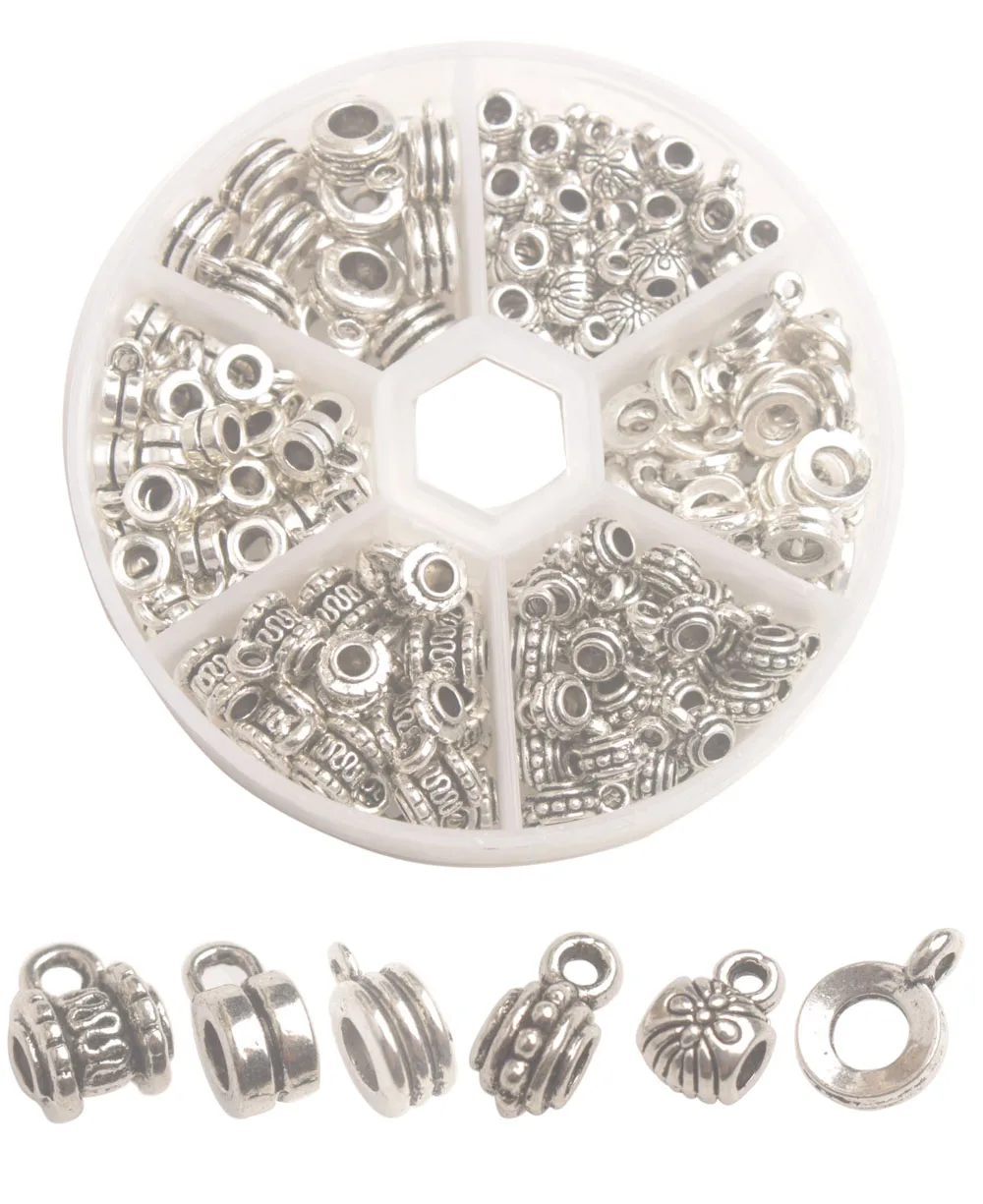 One Box of 155PCS Antiqued Silver Metal Bail Connector Beads for Jewelry Making 7MM-10MM
One Box of 155PCS Antiqued Silver Metal Bail Connector Beads for Jewelry Making 7MM-10MM