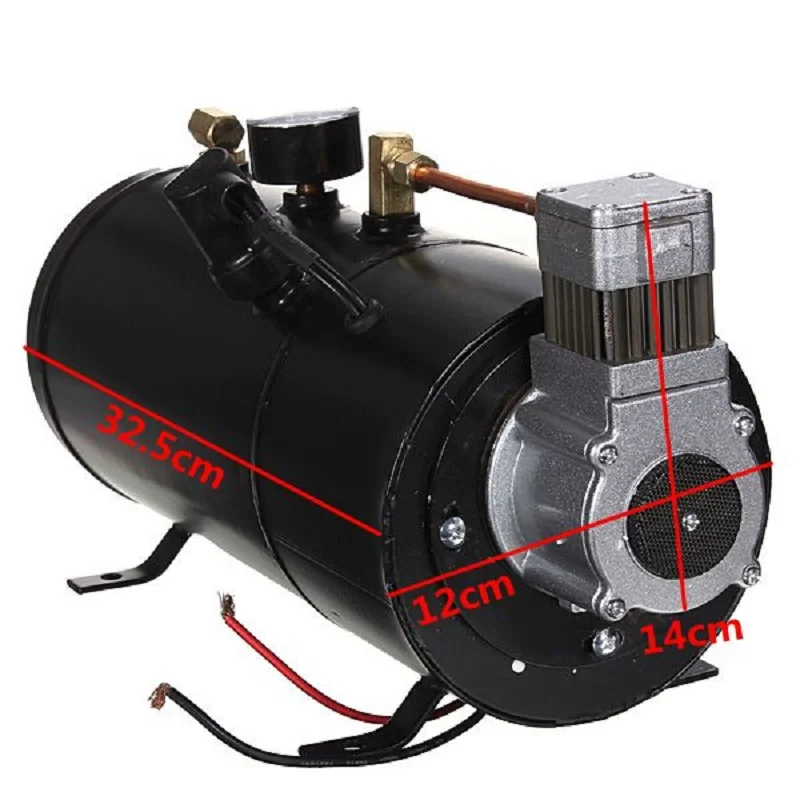 H004 150 PSI 12V Compressor Electric Air Compressor with 3 liters Tank Capacity for Air Horn Train Truck Auto Bicycles Tire
H004 150 PSI 12V Compressor Electric Air Compressor with 3 liters Tank Capacity for Air Horn Train Truck Auto Bicycles Tire