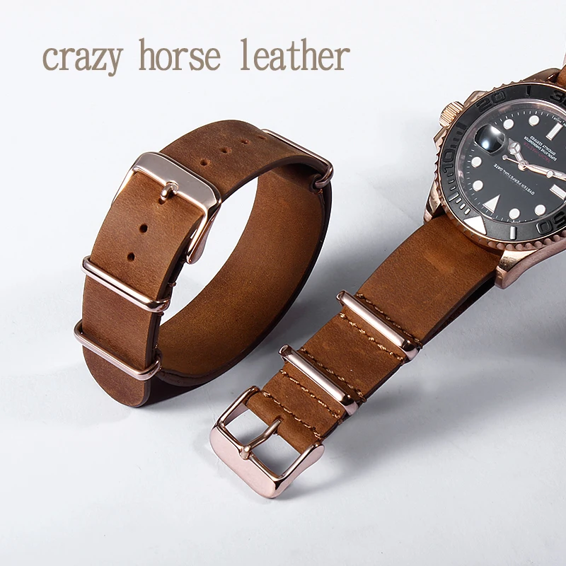 Высококачественный винтажный ремешок для часов Crazy Horse из натуральной кожи Nato CK DW