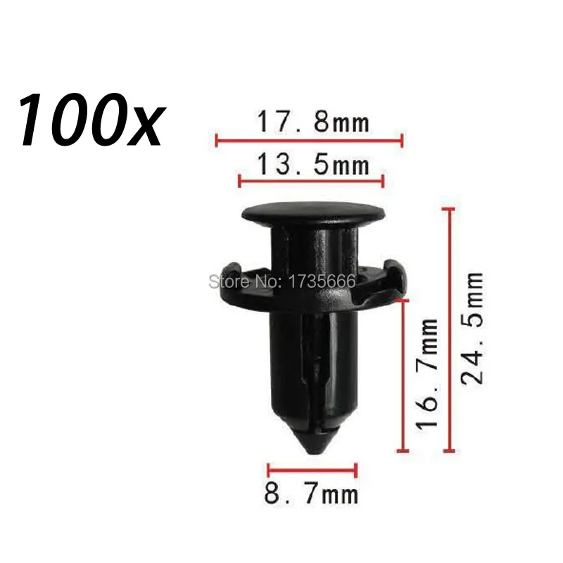 100PCS BUMPER & FENDER PUSH TYPE BLACK PLASTIC REPLACEMENT RETAINER FOR MITSUBISHI Colt FTO Galant Lancer EVO 8, 9, X MR200300
100PCS BUMPER & FENDER PUSH TYPE BLACK PLASTIC REPLACEMENT RETAINER FOR MITSUBISHI Colt FTO Galant Lancer EVO 8, 9, X MR200300
