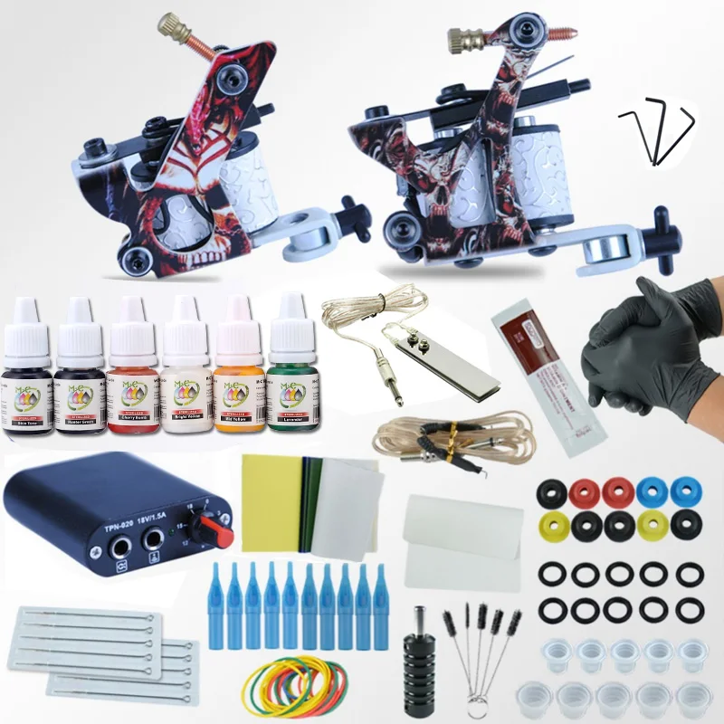 Complete Beginner Tattoo Kit Mini Tattoo Power Supply Cheap Tattoo Kit Set Grips Needles Tips Supplies 6colors ink pigment
Complete Beginner Tattoo Kit Mini Tattoo Power Supply Cheap Tattoo Kit Set Grips Needles Tips Supplies 6colors ink pigment