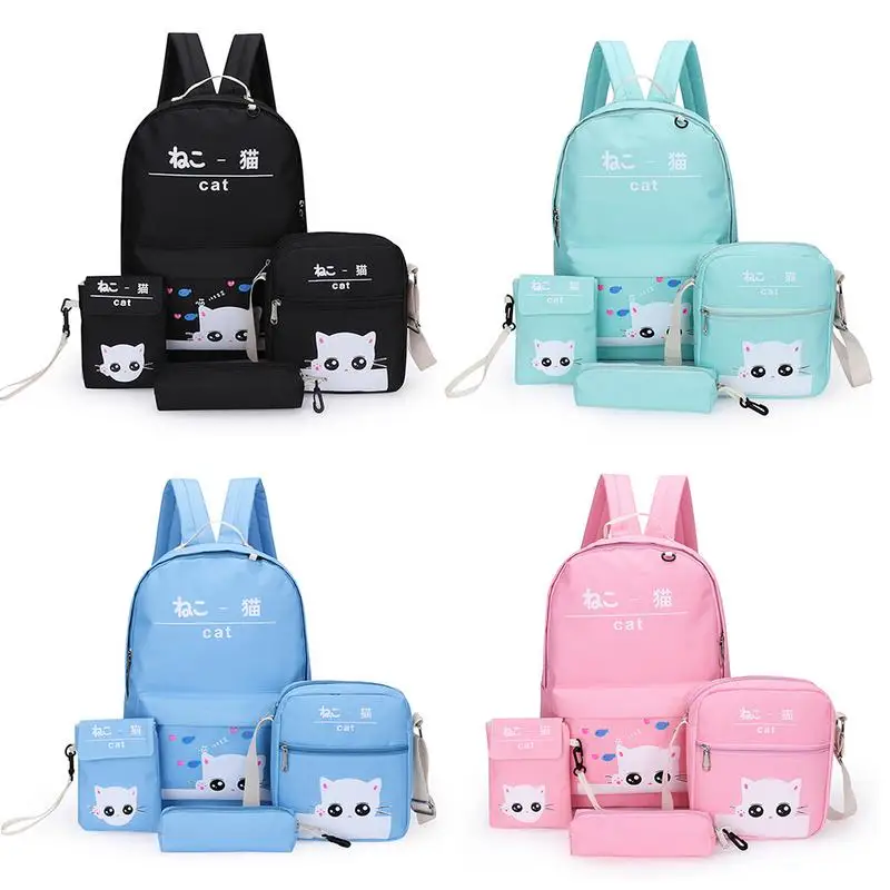 4PCS A Set Backpack Japan Korean Fashion Cartoon Cute Cat Bag Small Print Preppy Style Student School Backpacks For Teenage Girl
4PCS A Set Backpack Japan Korean Fashion Cartoon Cute Cat Bag Small Print Preppy Style Student School Backpacks For Teenage Girl