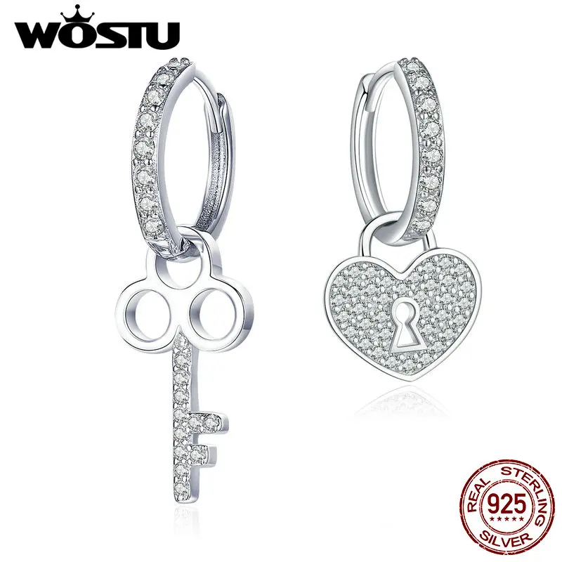 WOSTU Fashion 925 Sterling Silver Key Lock Drop Earrings Zircon Love Heart Dangle Earrings For Women Wedding Jewelry Gift CQE577
WOSTU Fashion 925 Sterling Silver Key Lock Drop Earrings Zircon Love Heart Dangle Earrings For Women Wedding Jewelry Gift CQE577