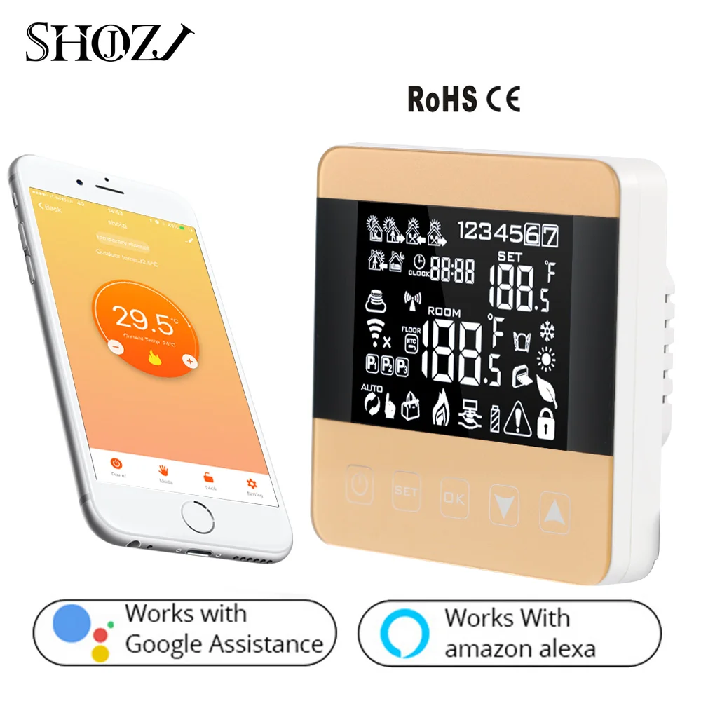 SMART TUYA WiFi Touch Screen LCD Display Room Thermostat for Water/Electric Heating Temperature Regulator Weekly Programmable
SMART TUYA WiFi Touch Screen LCD Display Room Thermostat for Water/Electric Heating Temperature Regulator Weekly Programmable