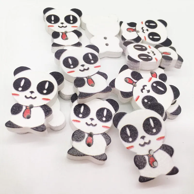 100pcs Love Panda Natural Wooden Ornaments Wood DIY Crafts Decoration Handicrafts Slices Scrapbooking Arts | Дом и сад