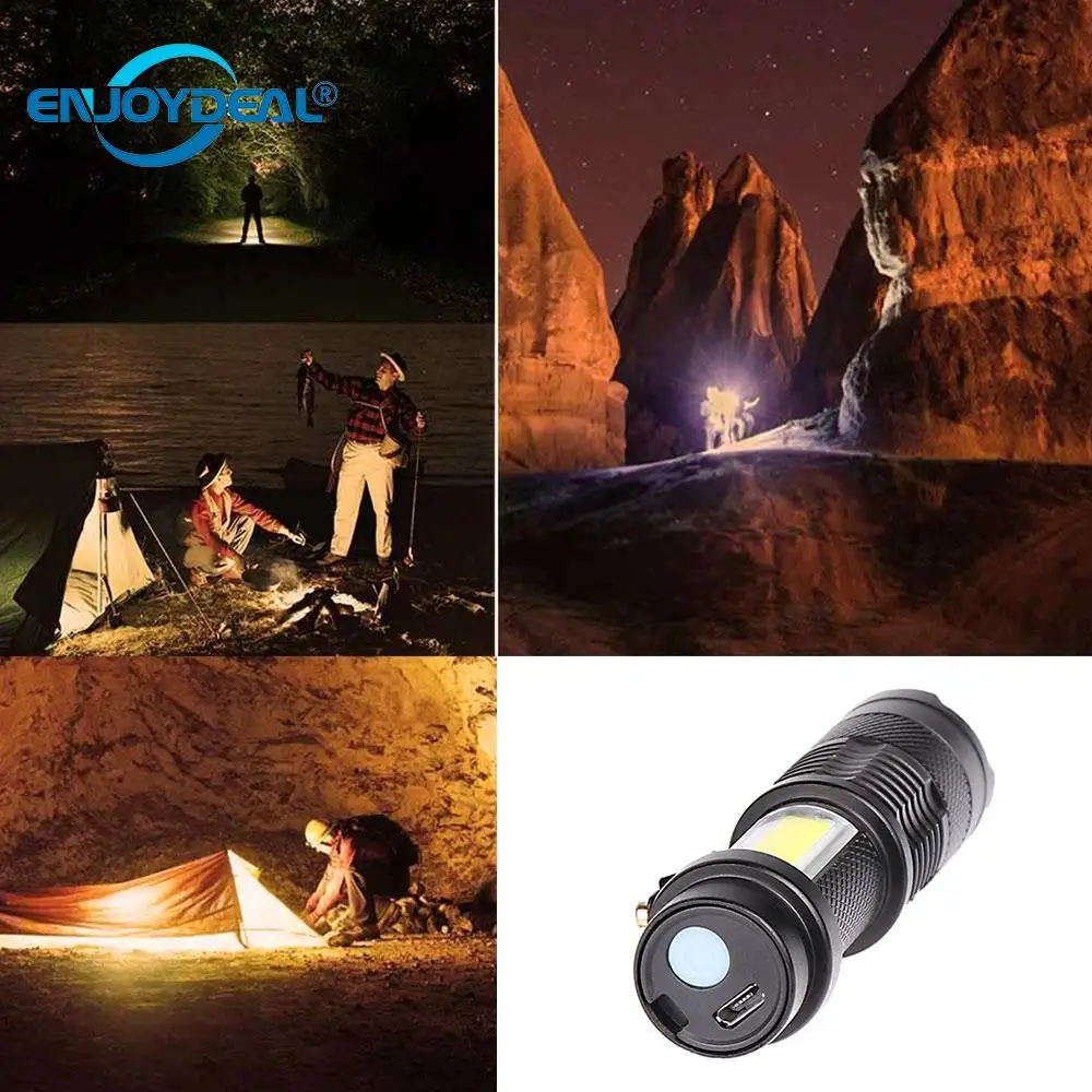 Мини USB Перезаряжаемый светодиодный фонарик 3800lm 3 режима регулируемый ZoomableTorch |
