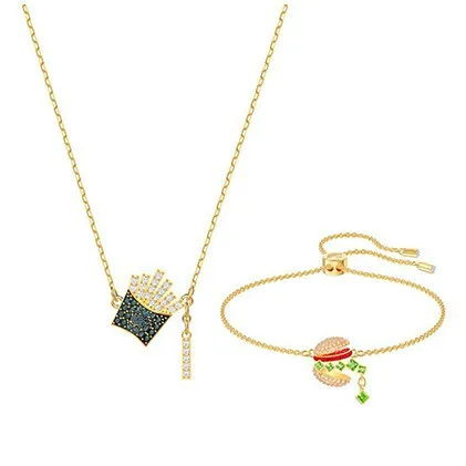 French Fry Necklace Chain 1:1 Swa Friendship For Women Hamburger Fine Golden Colour Jewelry Best
French Fry Necklace Chain 1:1 Swa Friendship For Women Hamburger Fine Golden Colour Jewelry Best
