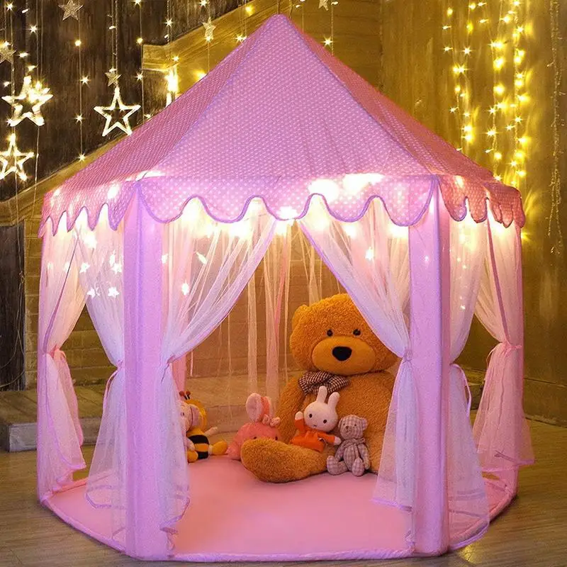 Girls Play Tent Hexagon Princess Castle House Palace Tents Kids Playhouse With Star Light For Indoor And Outdoor Pink
Girls Play Tent Hexagon Princess Castle House Palace Tents Kids Playhouse With Star Light For Indoor And Outdoor Pink