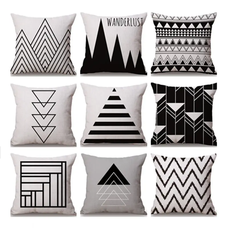 Black And White Geometry Linen Pillow Case Throw Pillowcase Cotton Linen Printed Pillow Covers Office Home Textile
Black And White Geometry Linen Pillow Case Throw Pillowcase Cotton Linen Printed Pillow Covers Office Home Textile