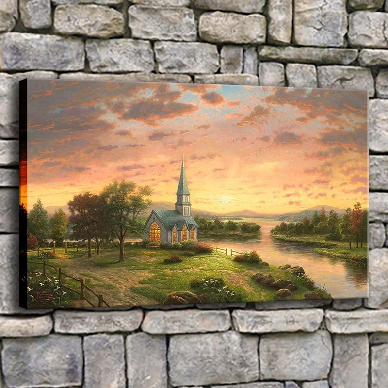 Natural Landscape Picture Wall Artwork For Living Room 1 Panel Sunrise Church Canvas Painting Modern HD Printed Home Decorative
Natural Landscape Picture Wall Artwork For Living Room 1 Panel Sunrise Church Canvas Painting Modern HD Printed Home Decorative