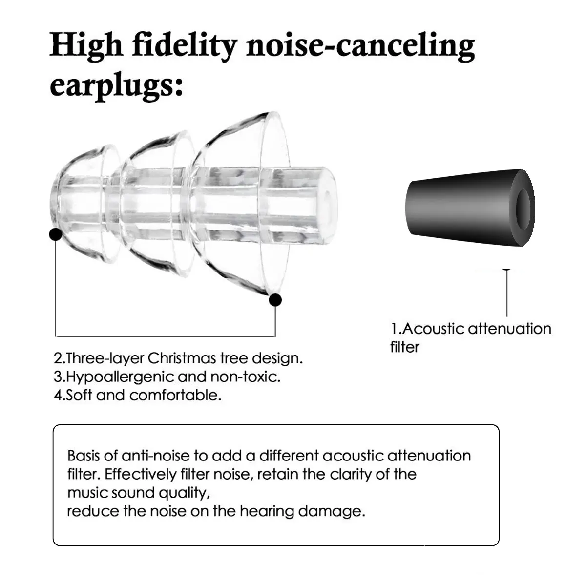 1 пара силиконовые затычки для ушей с шумоподавлением|Защита ушей| |