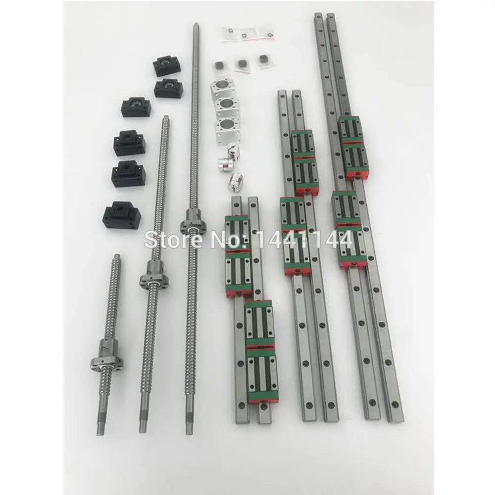 

6 sets HGR20 - 500/1500/2200mm linear guide rail + SFU1605 ballscrew +SFU2005+BK/BF12+BK/BF15+Coupling+Nut housing for cnc parts
