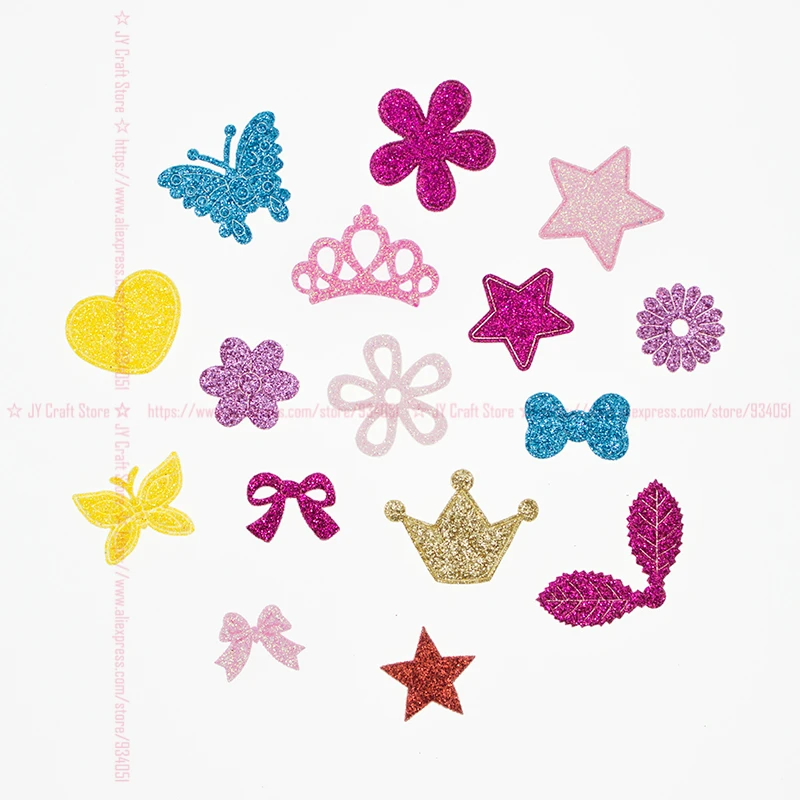 300pcs/lot Glitter Confetti Embossed Cutout Leather Glitter Flower, Crown, Leaf, Bow, Heart, Star, Butterfly Embellishment
300pcs/lot Glitter Confetti Embossed Cutout Leather Glitter Flower, Crown, Leaf, Bow, Heart, Star, Butterfly Embellishment