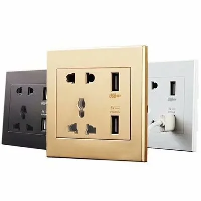 Universal Standard 2.1a Usb Wall Socket Home Wall Charger 2 Ports Usb Outlet Power Charger For Phone White/black/gold
Universal Standard 2.1a Usb Wall Socket Home Wall Charger 2 Ports Usb Outlet Power Charger For Phone White/black/gold