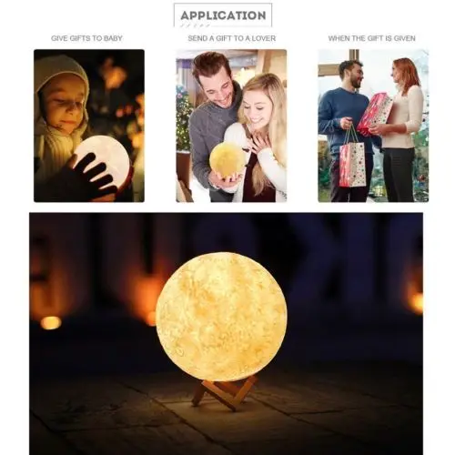 Moon Lamp Night Light Lunar Touch 3D Printed Globe LED Desk Lantern w/ Remote Glow Party Supplies
Moon Lamp Night Light Lunar Touch 3D Printed Globe LED Desk Lantern w/ Remote Glow Party Supplies