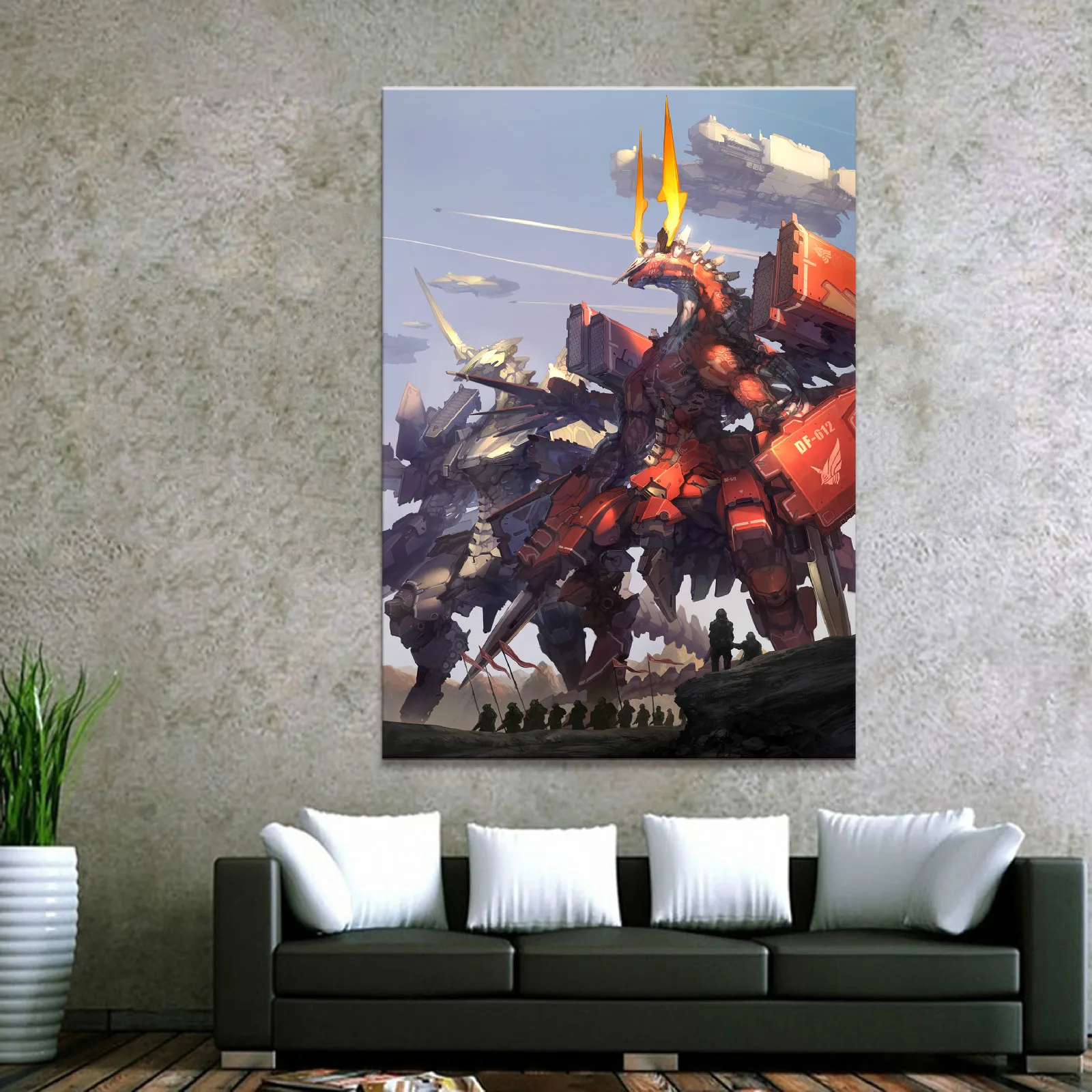 Gundam домашний декор Модульная картина из холста 1 штука настенная художественная