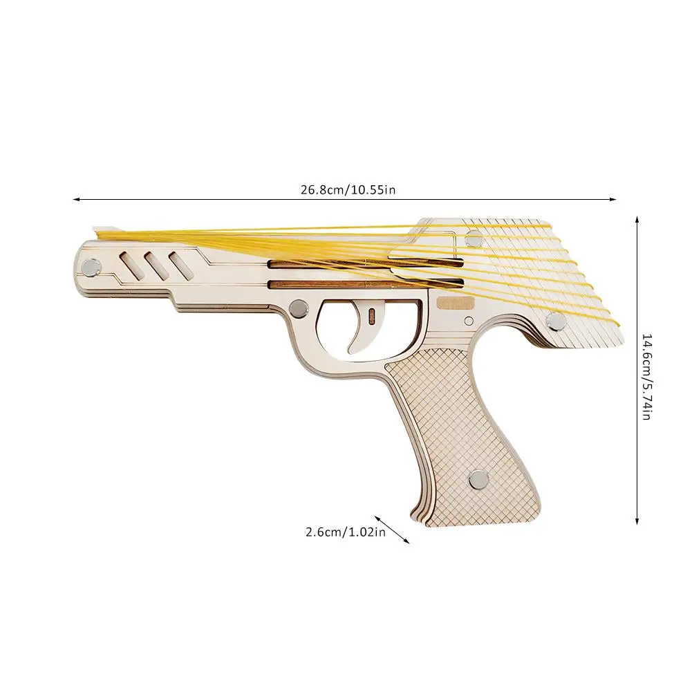 Toys Models 3D Wooden Puzzle Assembly Simulation Bullet Rubber Band Launcher Mechanical Educational Rubber Band Handgun Toy
Toys Models 3D Wooden Puzzle Assembly Simulation Bullet Rubber Band Launcher Mechanical Educational Rubber Band Handgun Toy
