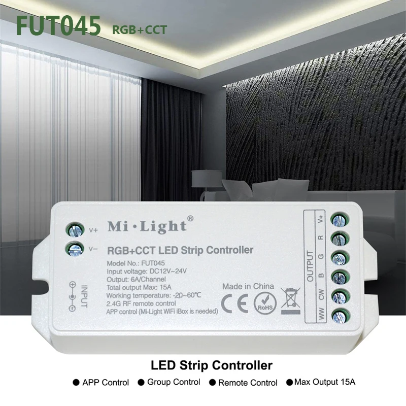 Milight 2.4G RF LED Controller Wireless RGB RGBW RGB CCT Controller LED With Smart Phone APP Control For SMD 5050 3528 LED Strip
Milight 2.4G RF LED Controller Wireless RGB RGBW RGB CCT Controller LED With Smart Phone APP Control For SMD 5050 3528 LED Strip