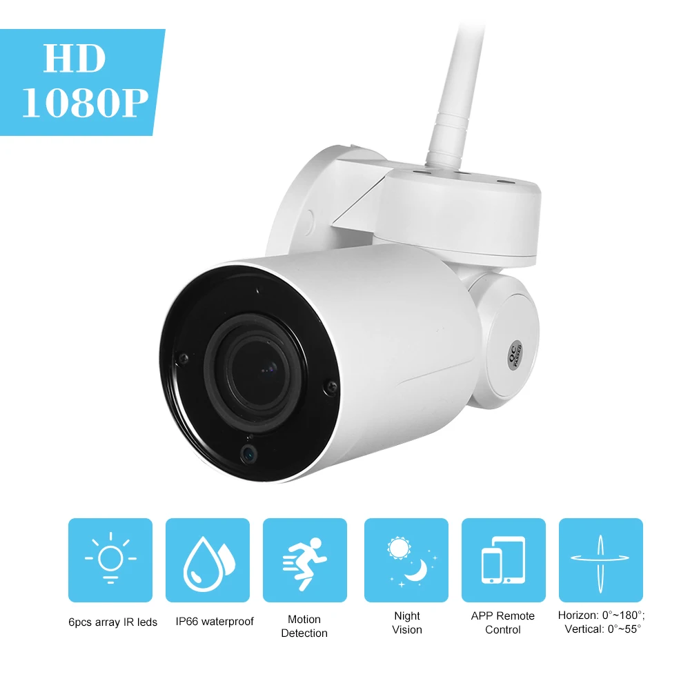 1080P HD Bullet WIFI камера PTZ наружная Всепогодная Беспроводная ip 2.0MP 3 6 мм шт. ИК