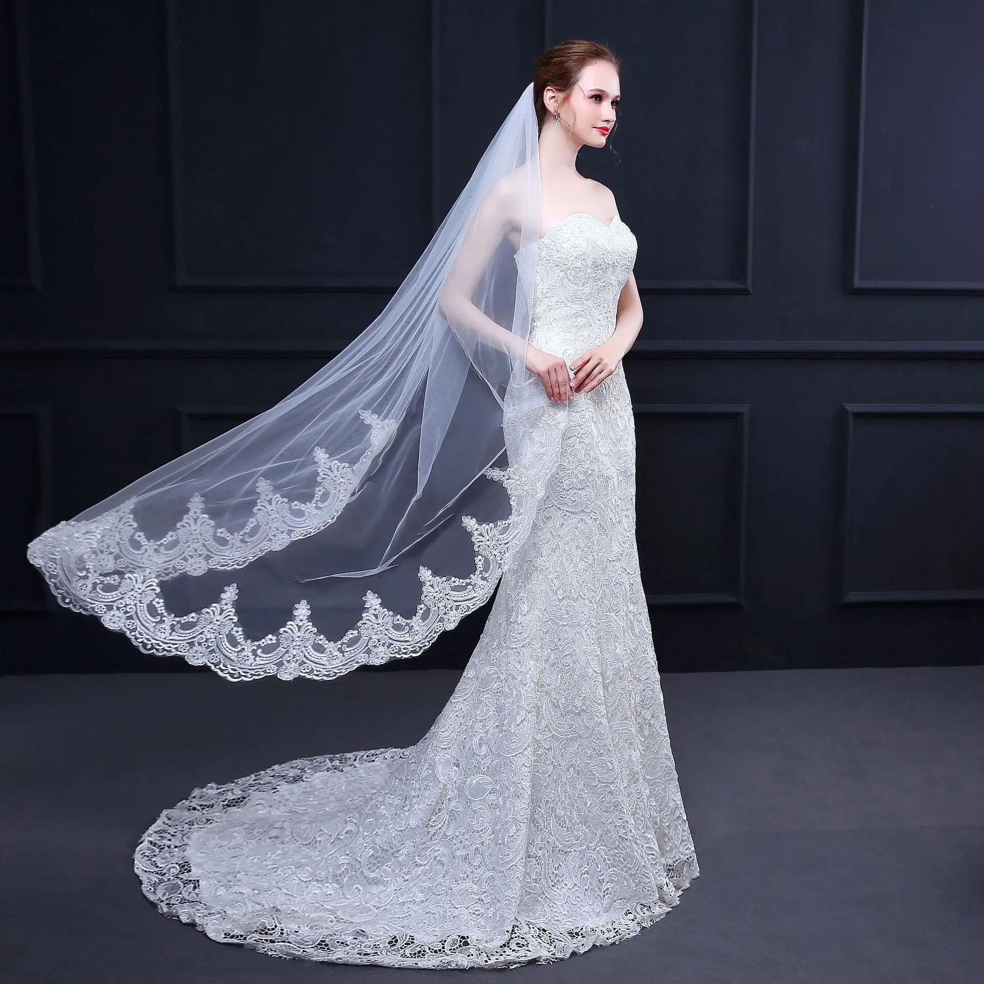 Hot Sell Bridal Veil 1.5M White/Ivory Beautiful Lace Edge Wedding Veil With Comb Wedding Accessories EE18017
Hot Sell Bridal Veil 1.5M White/Ivory Beautiful Lace Edge Wedding Veil With Comb Wedding Accessories EE18017