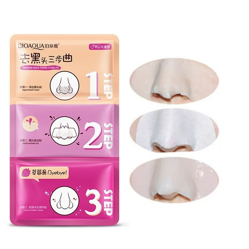 

5Pc BIOAQUA Beauty Pig Nose Mask Remove Blackhead Acne Remover Clear Black Head 3 Step Kit Clean Skin Care korean Cosmetic C020