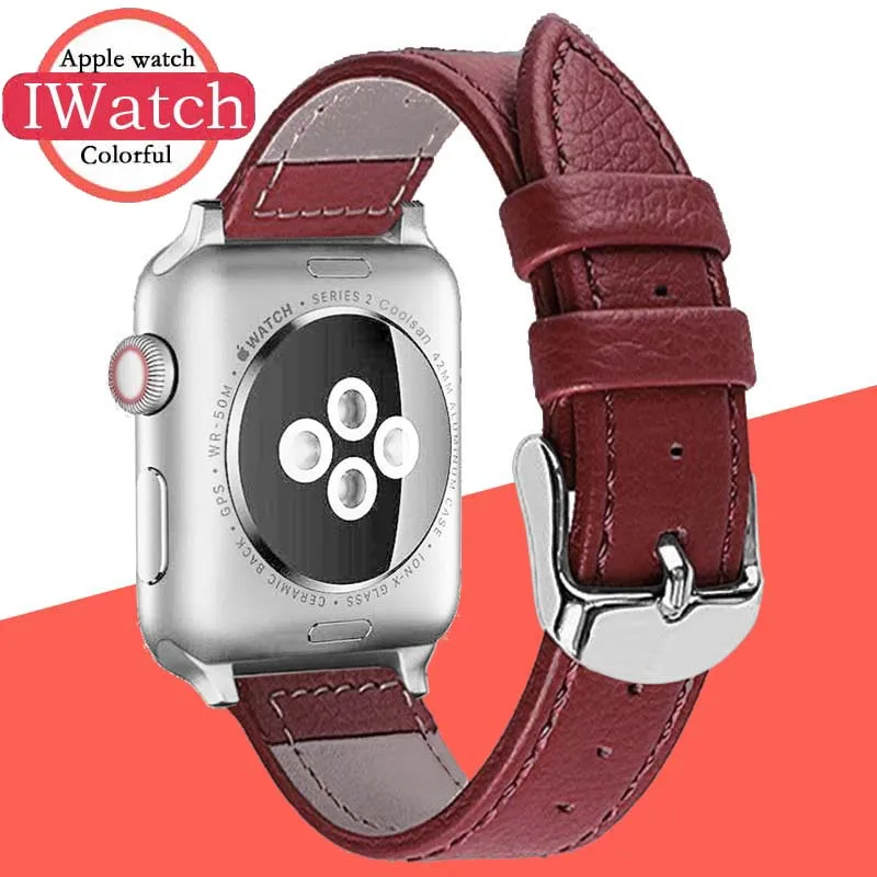 Ремешок из натуральной кожи для Apple Watch Band 42 мм 38 iWatch series 4/3/2 40 44 мм|Ремешки часов| |