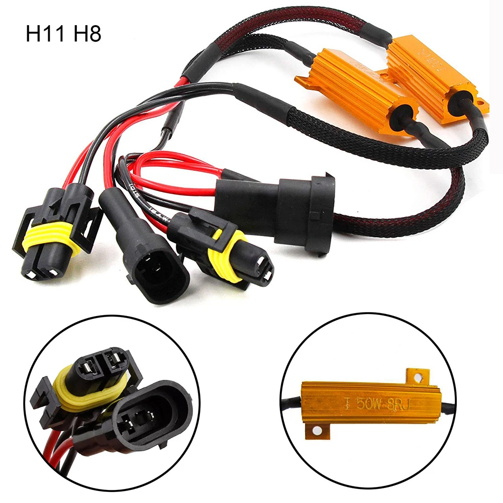 H8 H9 50W 6Ohm Error Free LED Light Load Resistor Adapter Fix Flashing for Headlight Fog Light LED License Plate Light
H8 H9 50W 6Ohm Error Free LED Light Load Resistor Adapter Fix Flashing for Headlight Fog Light LED License Plate Light