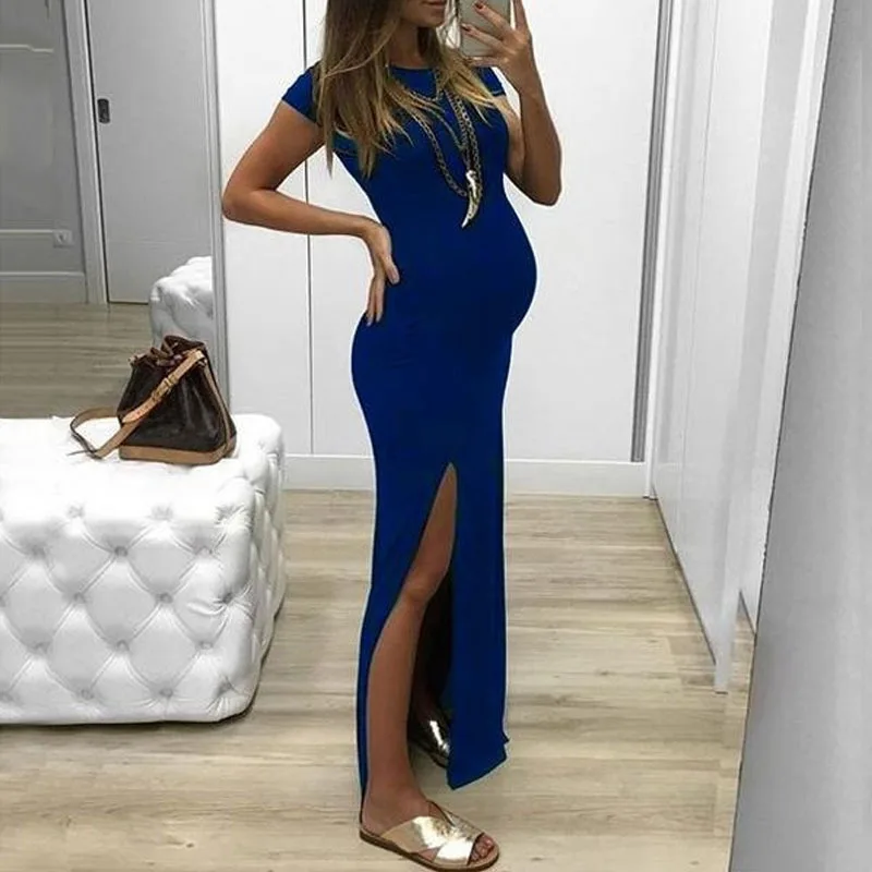 Fashion Women Summer dress Solid Tight-fitting long pregnant dresses Short Sleeve Open Fork Maternity Dress Maternity Dresses
Fashion Women Summer dress Solid Tight-fitting long pregnant dresses Short Sleeve Open Fork Maternity Dress Maternity Dresses