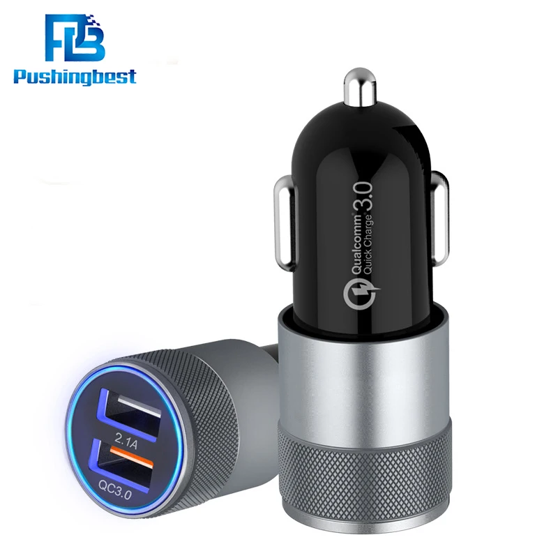 Pushingbest USB Автомобильное зарядное устройство для мобильного телефона Multi function Dual