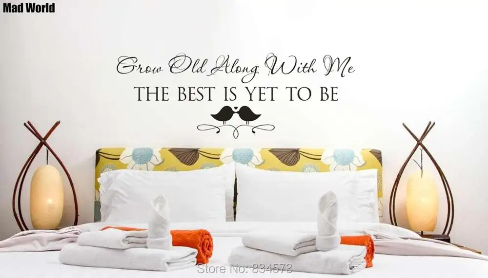 Grow Old Along With Me The Best Is Yet To Be Wall Art Stickers Wall Decals Home DIY Decoration Removable Decor Wall Stickers
Grow Old Along With Me The Best Is Yet To Be Wall Art Stickers Wall Decals Home DIY Decoration Removable Decor Wall Stickers