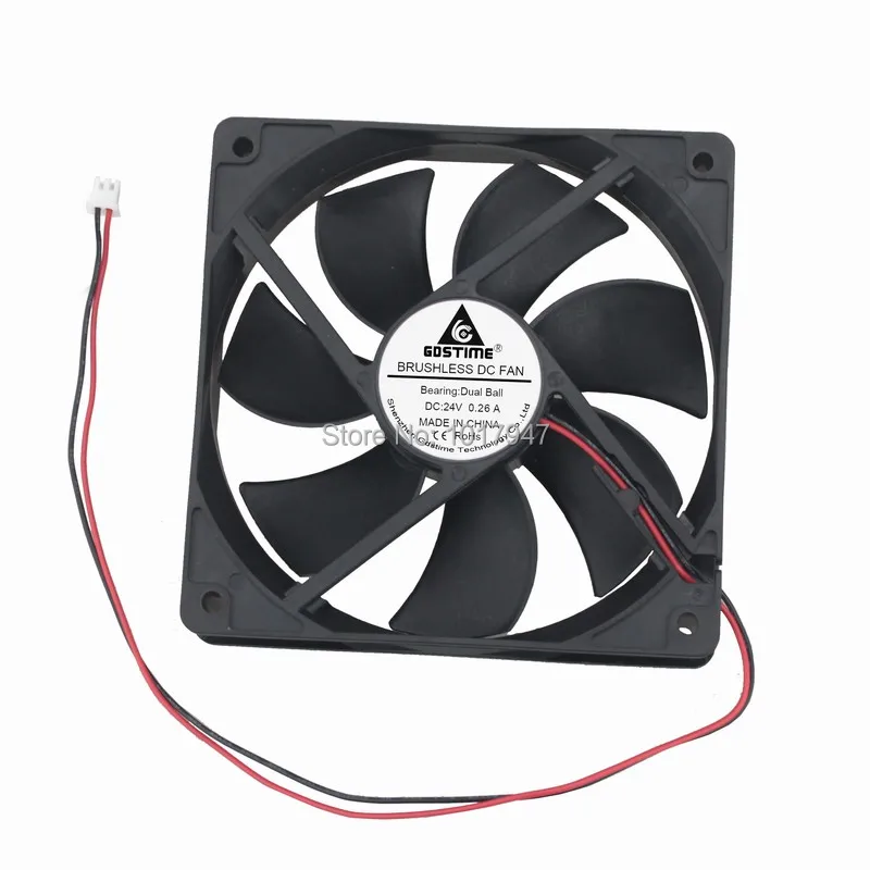 10 шт. в партии Gdstime 24V 2Pin 120 мм 120x120x25 шариковый радиатор DC безбортовый охлаждающий