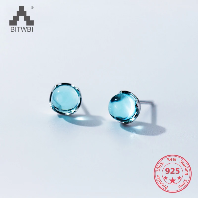 S925 Fashion Wholesale Sterling Silver Stud Earrings Round Light Blue Crystal Earrings Fine Jewelry For Girls Friend Gift
S925 Fashion Wholesale Sterling Silver Stud Earrings Round Light Blue Crystal Earrings Fine Jewelry For Girls Friend Gift