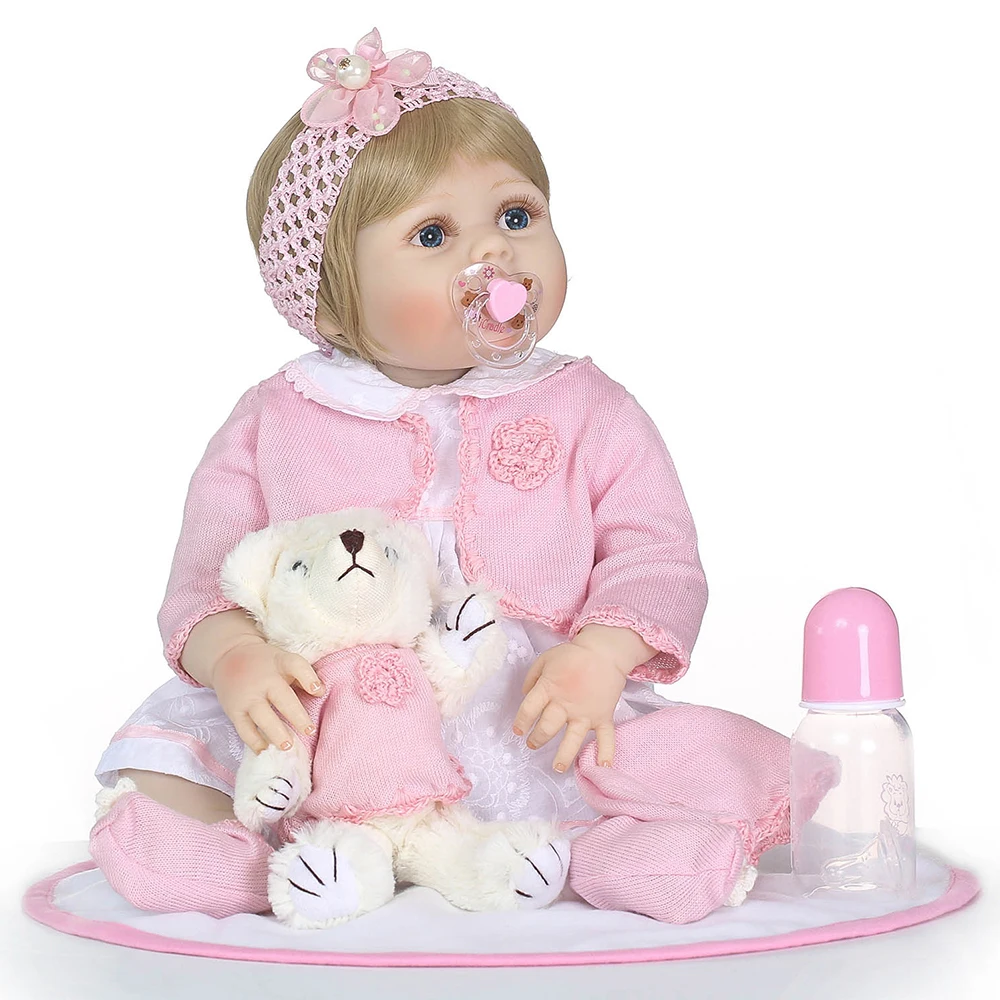22 inch Reborn Baby Doll Soft Full Silicone Vinyl Body Lifelike Toddler Doll Play House Bath Toy Gift For Kids Girls Children
22 inch Reborn Baby Doll Soft Full Silicone Vinyl Body Lifelike Toddler Doll Play House Bath Toy Gift For Kids Girls Children