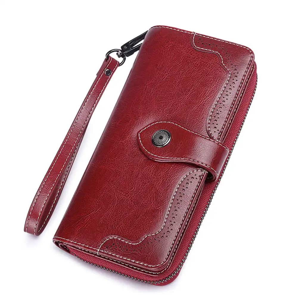 Sendefn Hollow Out Wallet Women Leather Coin Purse Female Long Design Women'S Zipper With Strap 5197-6 | Багаж и сумки