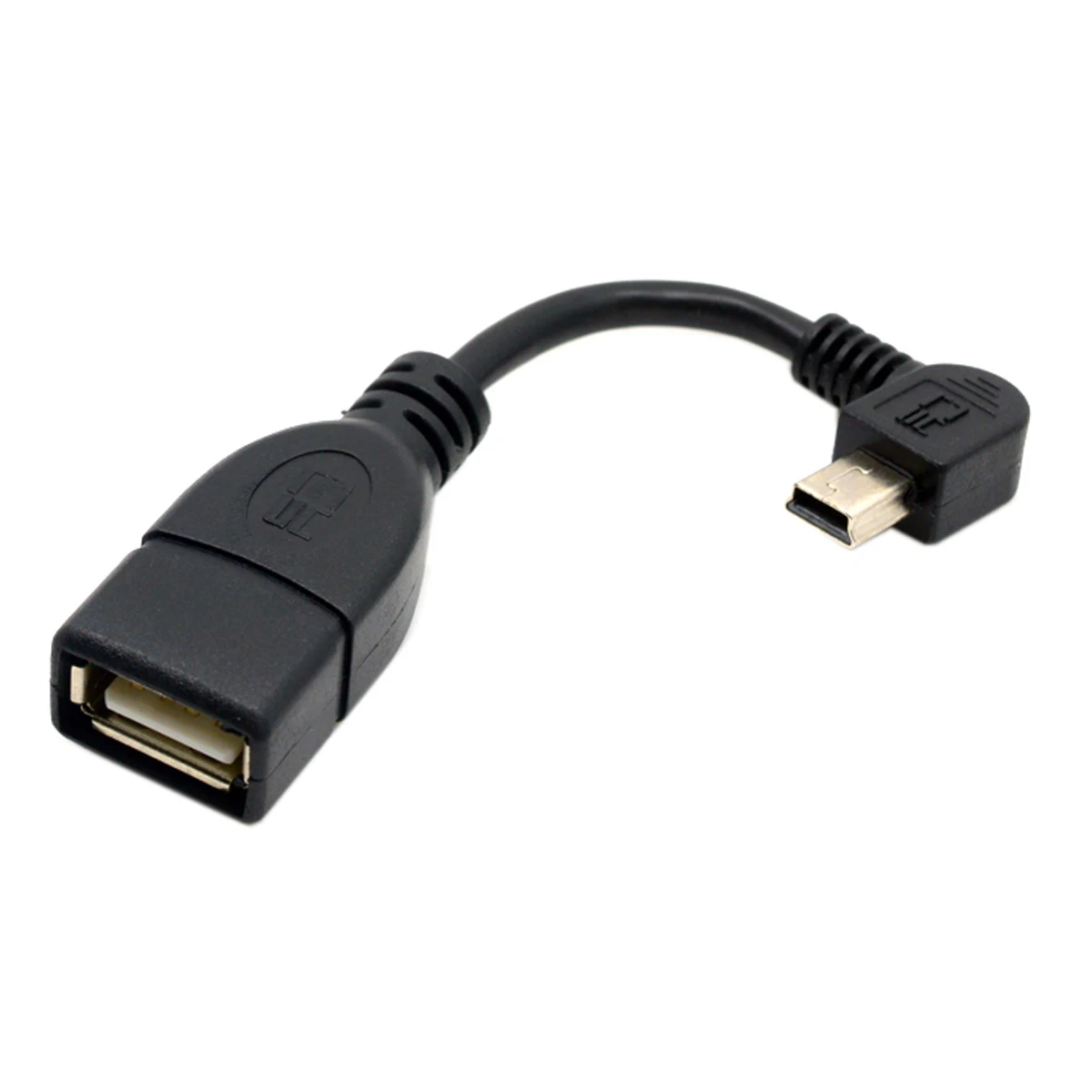 

CY USB 2.0 A Female OTG to Left Angled 90 Degree Mini B 5PIN Male Cable 10cm