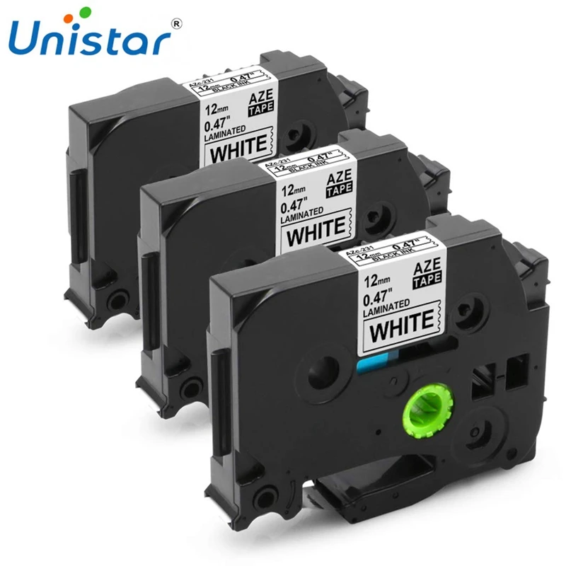 Unistar 3pcs TZe-231 Label Tape 12mm Compatible for Brother Label Maker Laminated Black on White for PT-1290 PTD210 PTD200
Unistar 3pcs TZe-231 Label Tape 12mm Compatible for Brother Label Maker Laminated Black on White for PT-1290 PTD210 PTD200