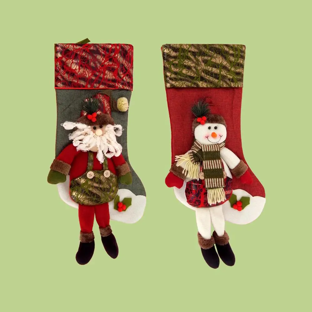 Factory Outlet Santa Claus Snowmen Stocking Christmas Decoration New Year Warm Gift Pendant for Home Kid Room Surprise OEM ODM | Дом и сад
