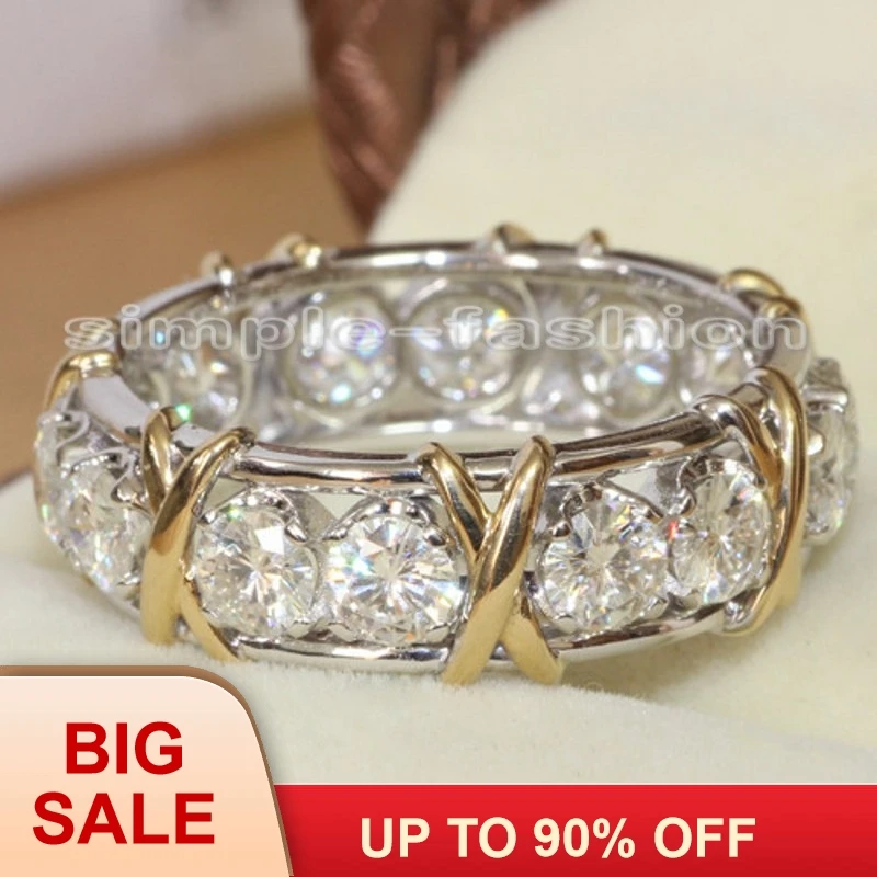 

Ювелирные изделия женские, обручальное кольцо с драгоценным камнем 5 А, С Цирконом 10 к, заполненное белым и желтым золотом, размер 5-11