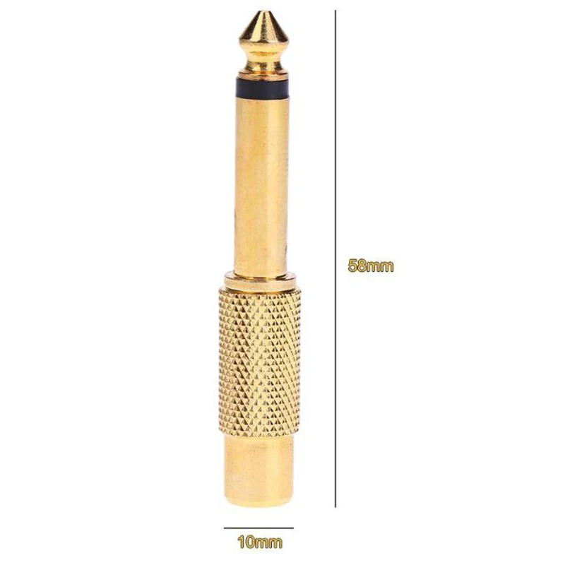 Gold 6.35mm 1/4in Mono Male Jack to RCA Female Plug Audio Adapter Connector | Электроника