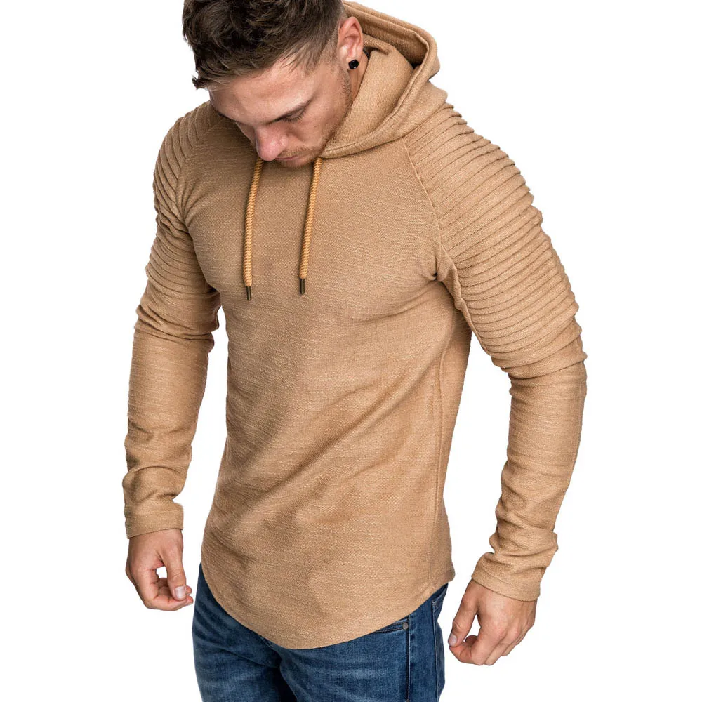 Spring Summer Fashion Casual Top Men T Shirt Solid Pleated Shoulder Long Sleeve Body Building Hooded Male T-shirt Size M 3XL
Spring Summer Fashion Casual Top Men T Shirt Solid Pleated Shoulder Long Sleeve Body Building Hooded Male T-shirt Size M 3XL