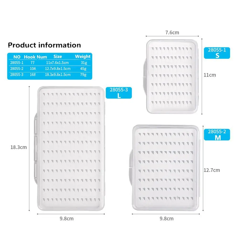 Fly Fishing tackle tool Clear View EVA Box Flies Waterproof Case S/M/L | Спорт и развлечения