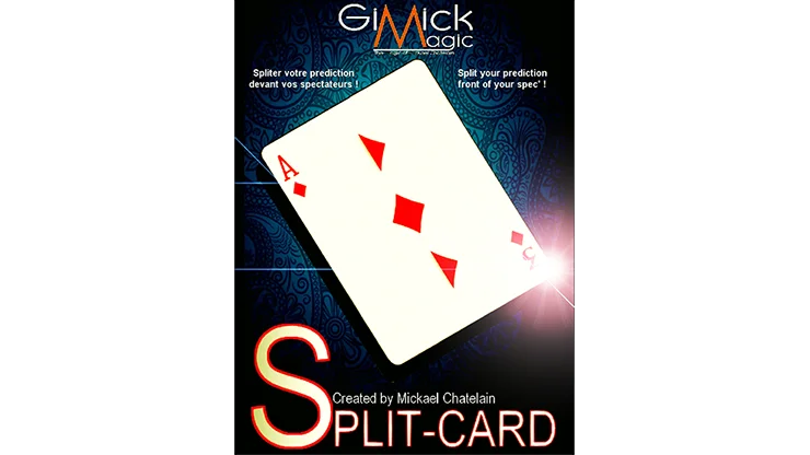 SPLIT-CARD (Gimmicks + онлайн инструкции) от Mickael Chatelain Magic Tricks крупным планом ментализм маг