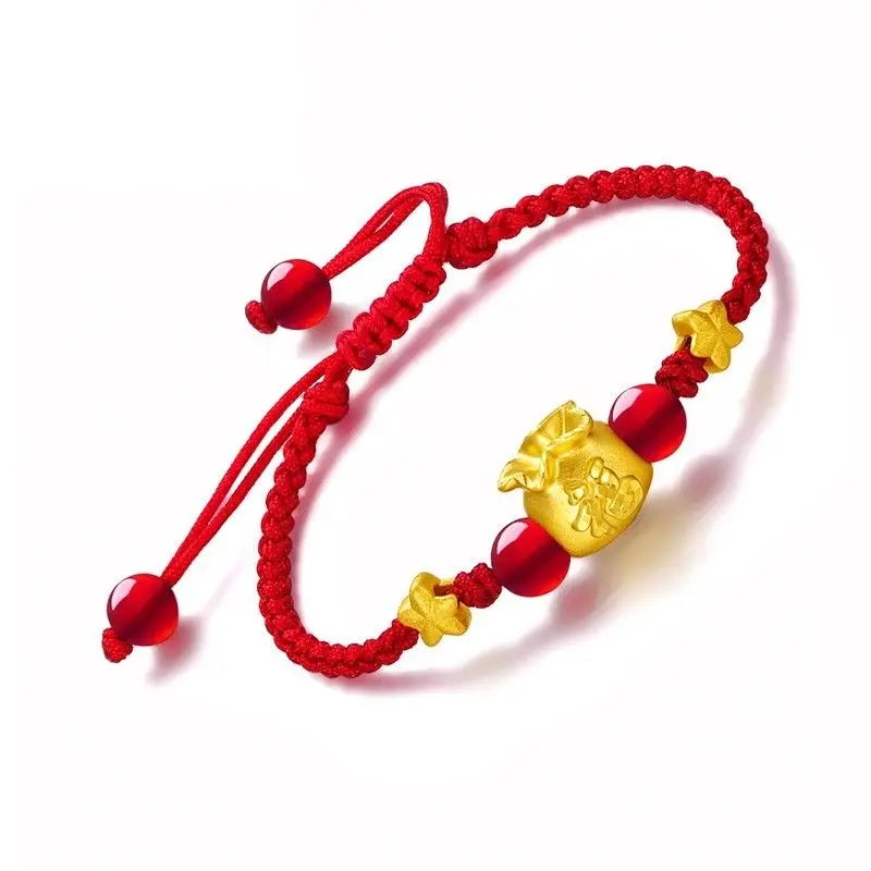 Однотонный 24-каратный желтый золотистый браслет богатство сумка с 2-мя звездами красный браслет на удачу
Однотонный 24-каратный желтый золотистый браслет богатство сумка с 2-мя звездами красный браслет на удачу