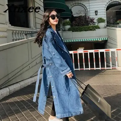 Women loose denim trench coat long windbreaker vintage long sleeve outwear female overcoat winter autumn trench coats Xnxee
Women loose denim trench coat long windbreaker vintage long sleeve outwear female overcoat winter autumn trench coats Xnxee