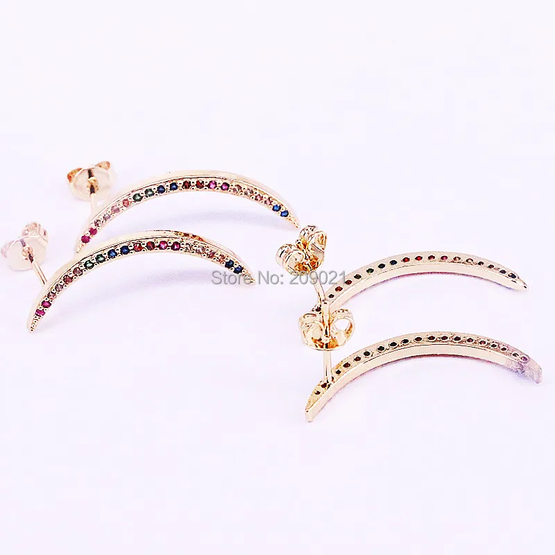 6Pairs Gold Color Crescent Stud Earrings with Pave Rainbow CZ Zirconia Delicate Earrings for Women Fashion Jewelry
6Pairs Gold Color Crescent Stud Earrings with Pave Rainbow CZ Zirconia Delicate Earrings for Women Fashion Jewelry