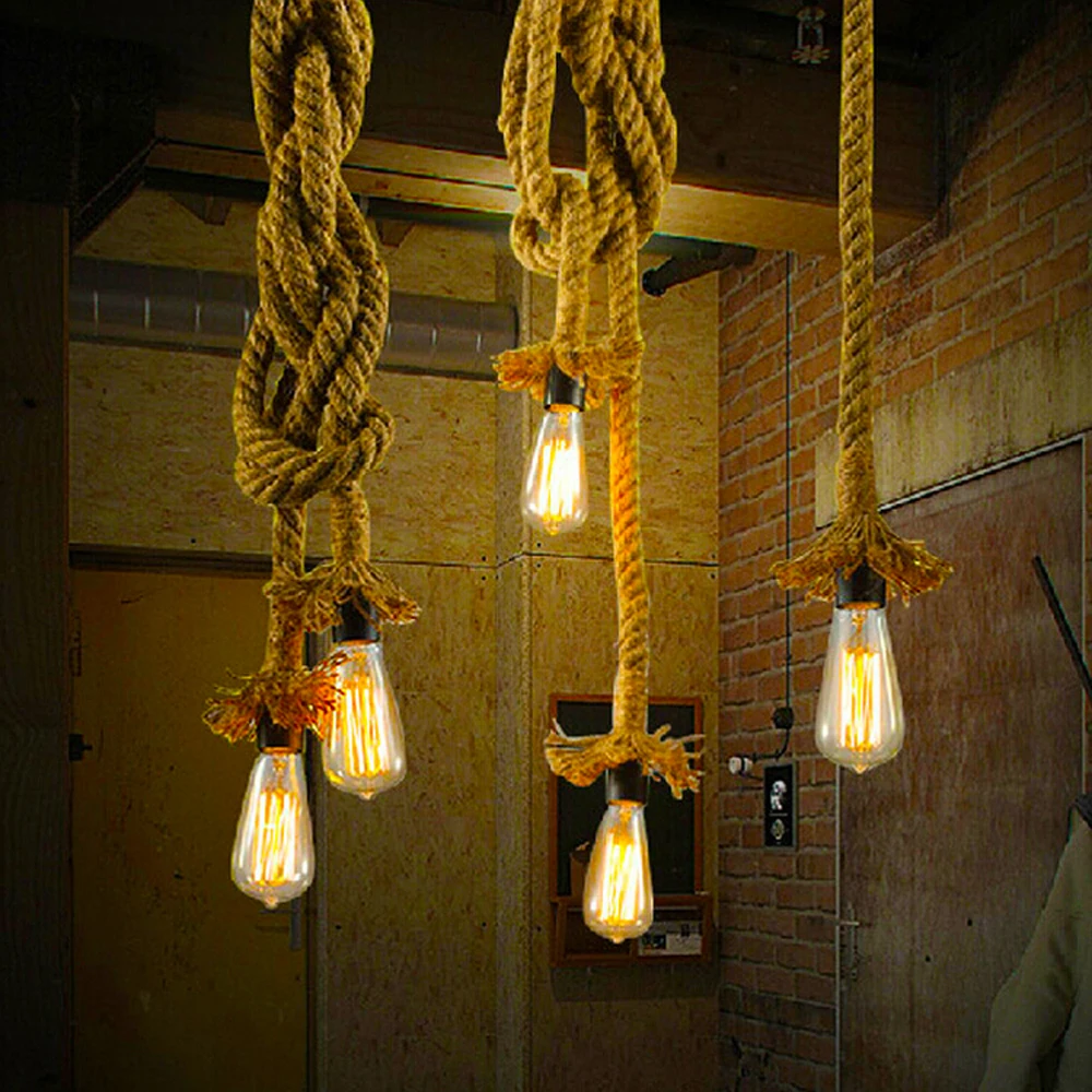 E27 Single Head Vintage Hemp Rope Hanging Ceiling Light Lamp Industrial Retro Country Style Dining Hall Restaurant Bar
E27 Single Head Vintage Hemp Rope Hanging Ceiling Light Lamp Industrial Retro Country Style Dining Hall Restaurant Bar