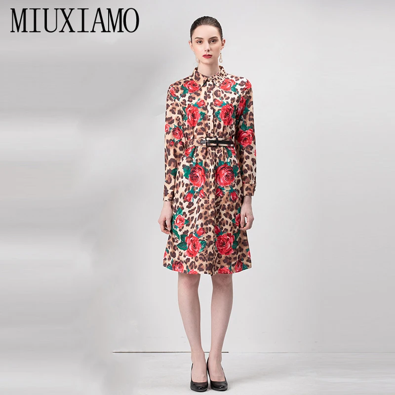 MIUXIMAO High Quality 2019 Summer&spring Luxurious Dress Leopard Rose print Eleghant Casual Dress Women vestido With Bilt
MIUXIMAO High Quality 2019 Summer&spring Luxurious Dress Leopard Rose print Eleghant Casual Dress Women vestido With Bilt