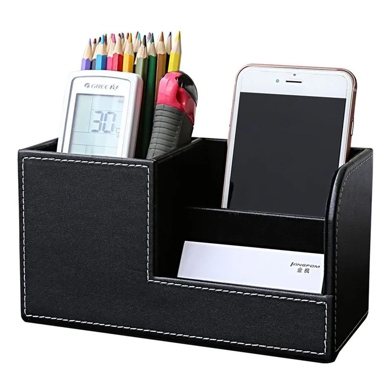 PU Leather Desk Stationery Box Organizer, Office Desktop Organizer with 3 Divided Storage Compartments for Storing Pen/ Remote
PU Leather Desk Stationery Box Organizer, Office Desktop Organizer with 3 Divided Storage Compartments for Storing Pen/ Remote