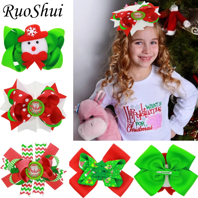 6 inch 5pcs/lot Christmas Grosgrain Ribbon Lined Clips Barrette Hair Bow Bowknot Headwear Children Girls Hair Accessories
6 inch 5pcs/lot Christmas Grosgrain Ribbon Lined Clips Barrette Hair Bow Bowknot Headwear Children Girls Hair Accessories